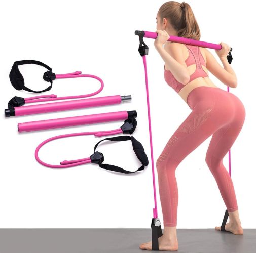 2 Latex Exercise Resistance Band - 2-Section Sticks - All-in-one Strength Weights Equipment for Body Fitness Squat Yoga 2 Latex Exercise Resistance Band - 2-Section Sticks - All-in-one Strength Weights Equipment for Body Fitness Squat Yoga